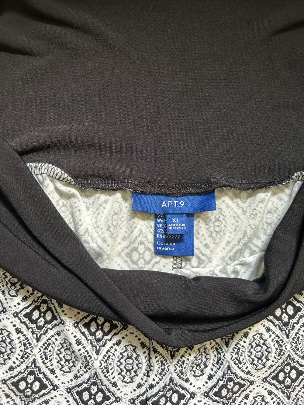 Apt 9 Black & White Patterned Wide Leg Pants - Picture 3 of 8